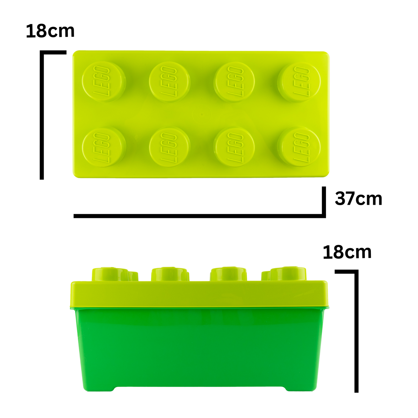 LEGO® Aufbewahrungsboxen Set: Mittelgroß Grün & Gelb mit Deckel – Platz sparen & Ordnung schaffen! NEU! 2 Stück – Individuell gestaltet für kreative Köpfe!
