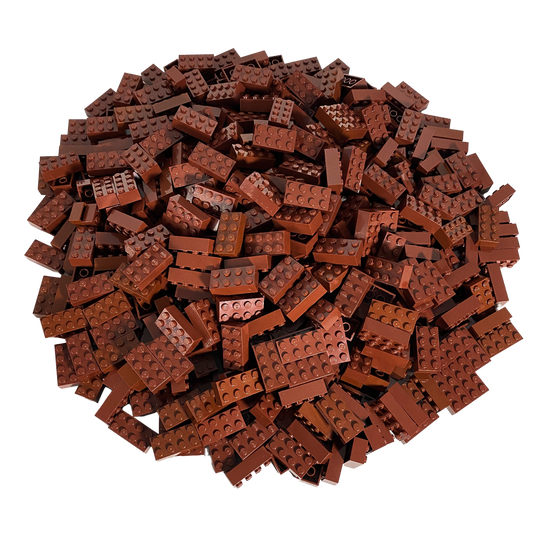 LEGO® 2x4 stones high stones kiloware red brown 1 kilo quantity approx. 500x - 3001 NEW! Quantity 458x 