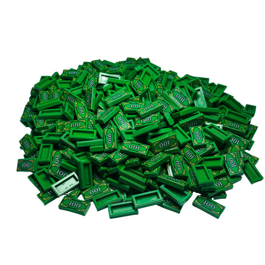 Billet de banque LEGO® 1x2 carreaux vert - 3069bpx7 NOUVEAU ! Quantité 50x 