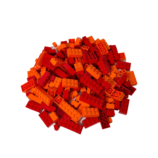 LEGO® Bricks Mattoncini Alti Rosso e Arancione Misto NUOVO!  Quantità 200x
