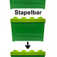 LEGO® Aufbewahrungsbox Groß Grün mit Deckel Stapelbar Spielzeugbox 37x18x26cm 1 Stück