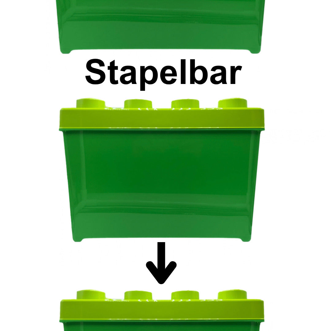 LEGO® Aufbewahrungsbox Groß Grün mit Deckel Stapelbar Spielzeugbox 37x18x26cm 1 Stück