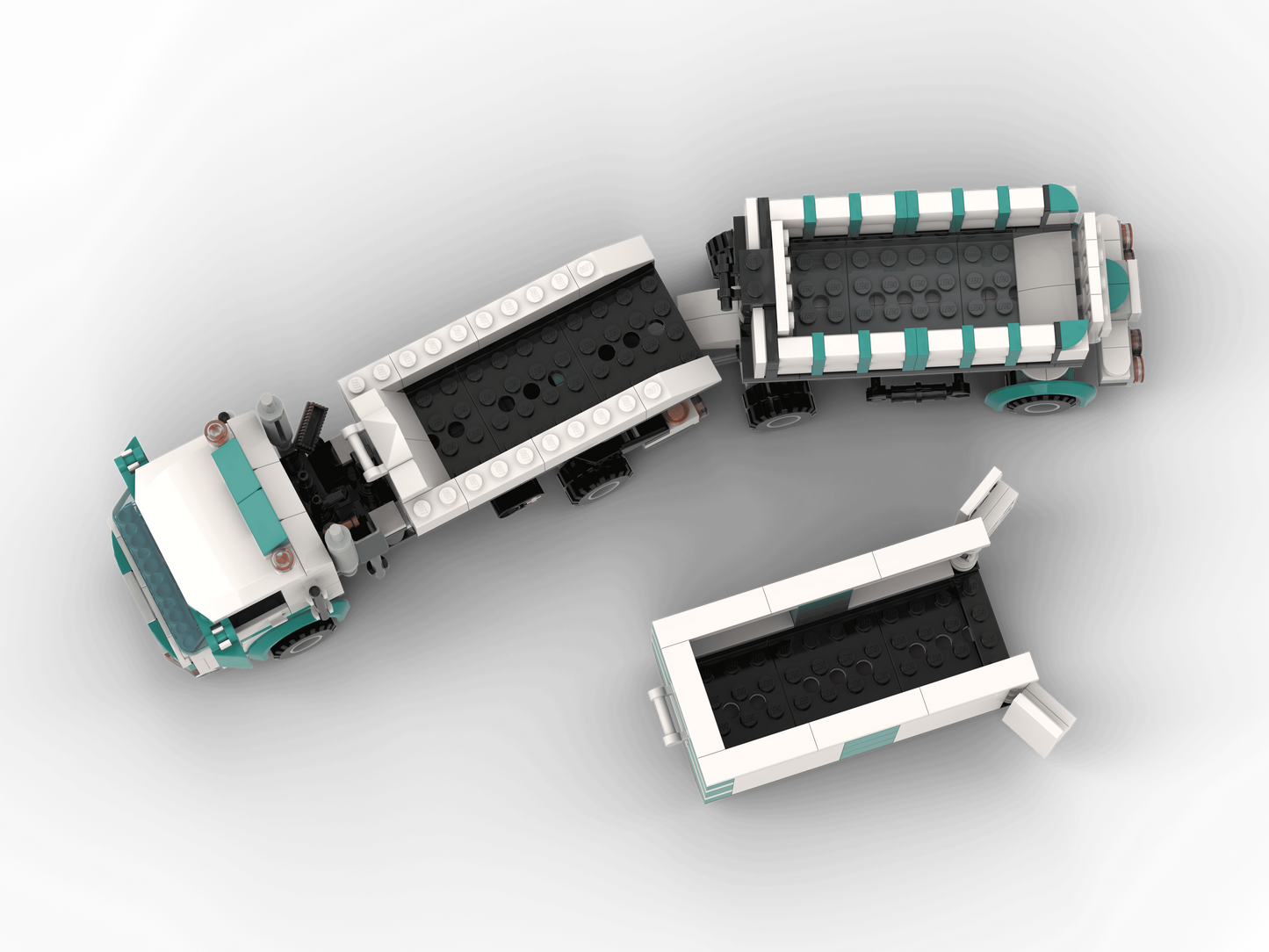 LEGO® LKW mit Container & Anhänger – 7,5 Tonner Baustellenfahrzeug für LEGO City, Transport & Baustelle