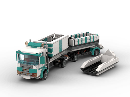 LEGO® LKW mit Container & Anhänger – 7,5 Tonner Baustellenfahrzeug für LEGO City, Transport & Baustelle