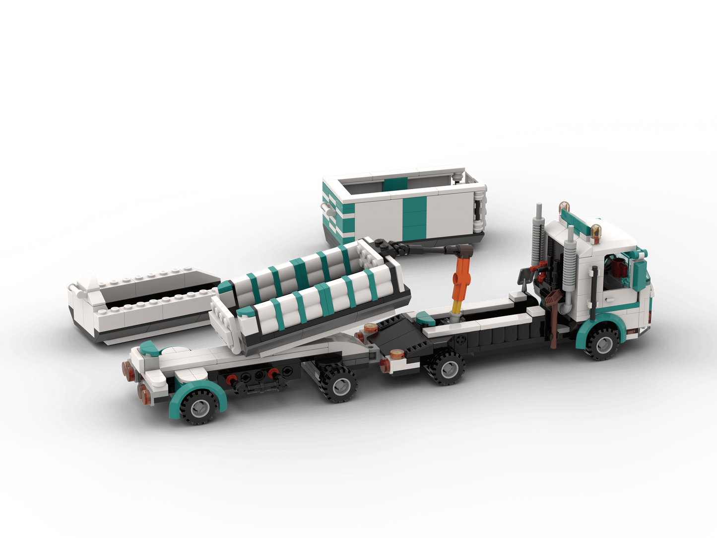 LEGO® LKW mit Container & Anhänger – 7,5 Tonner Baustellenfahrzeug für LEGO City, Transport & Baustelle