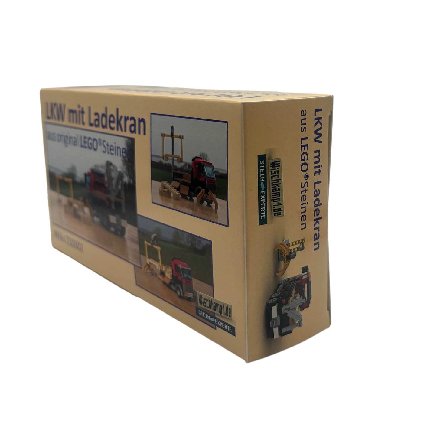 LEGO® LKW mit Ladekran, Paletten & Nummernschild – Baustellenfahrzeug für LEGO City, Transport & Baustelle