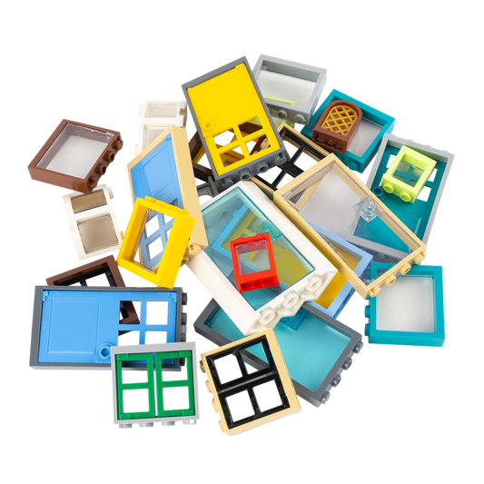 LEGO® Fenster & Türen Set - Individuell Gemischt für Einzigartige Bauwerke | 25x NEU!