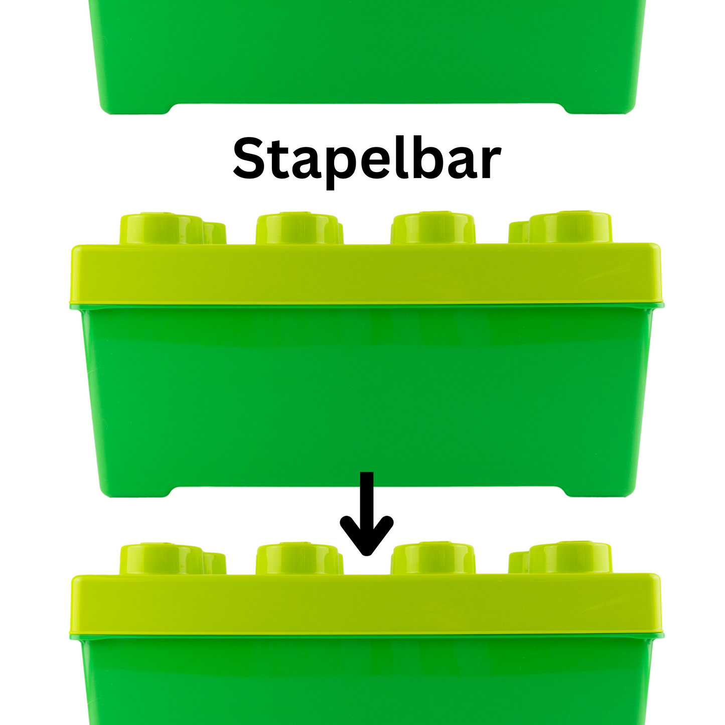 LEGO® Aufbewahrungsboxen Set: Mittelgroß Grün & Gelb mit Deckel – Platz sparen Ordnung schaffen! NEU! 2 Stück