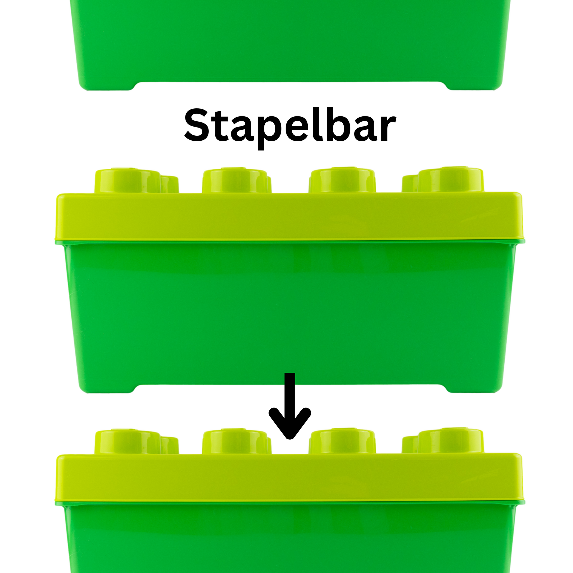 LEGO® Aufbewahrungsboxen Set: Mittelgroß Grün & Gelb mit Deckel – Platz sparen Ordnung schaffen! NEU! 2 Stück