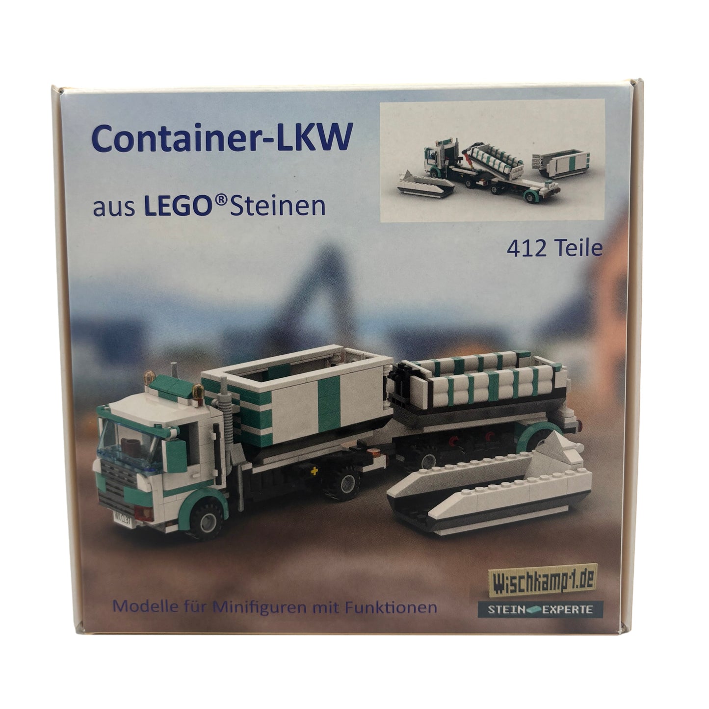 LEGO® LKW mit Container & Anhänger – 7,5 Tonner Baustellenfahrzeug für LEGO City, Transport & Baustelle
