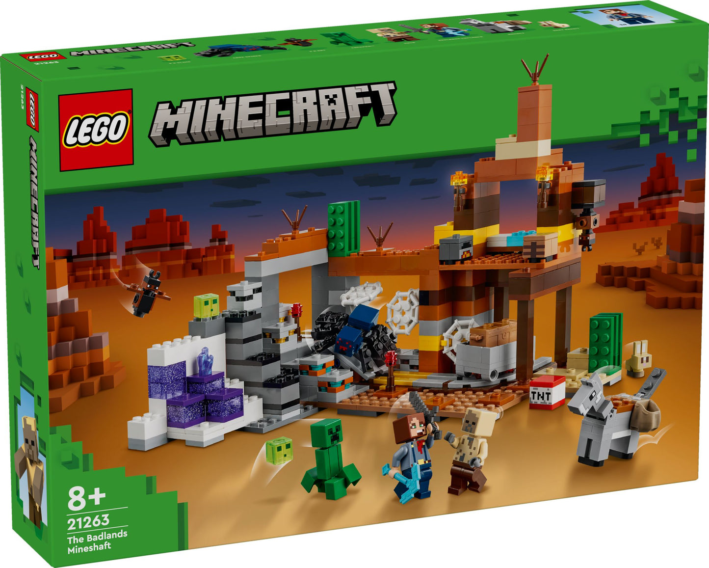 LEGO® Minecraft Die Mine in den Badlands - Abenteuer & Kreativität für Kinder ab 8 Jahren | 538-teiliges Bauset mit Charakteren & Kreaturen - Perfekt zum Sammeln & Spielen