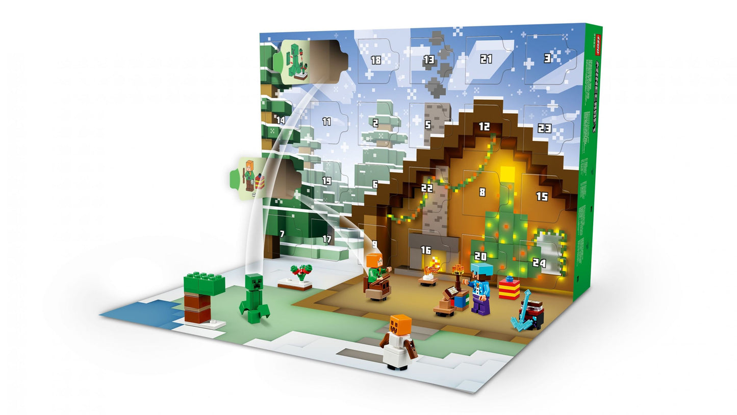 LEGO® Minecraft Adventskalender 2025 – 24 magische Überraschungen für Kinder & Minecraft Fans | Figuren & Mini-Modelle | 300-teiliges Weihnachtsabenteuer - 21280