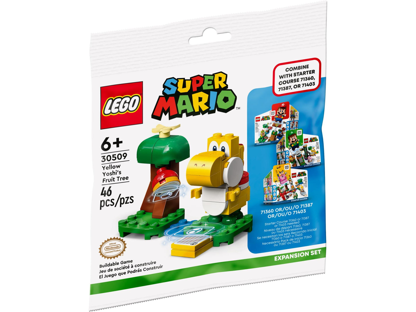 Entdecke das LEGO® Super Mario Abenteuer: Obstbaum des gelben Yoshi – Erweiterungs-Set für grenzenlosen Spielspaß! Perfekt kombinierbar mit deinen Super Mario Startersets – 46 Teile pure Kreativität!