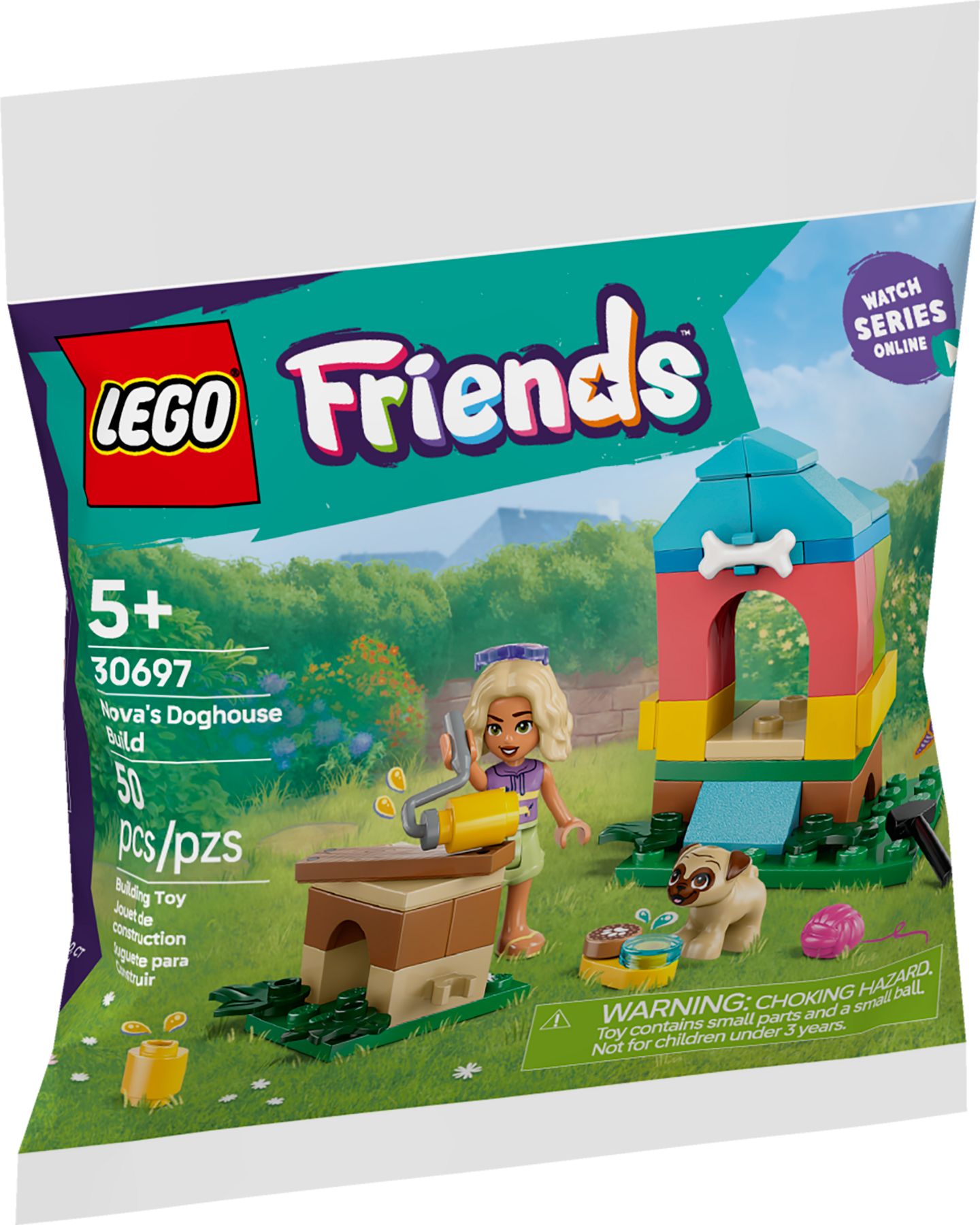 LEGO® Friends Hundehütte Bauset – Kreative Abenteuer & Tierliebe entfalten | Novas DIY Hundeparadies – 30697, 50 Teile