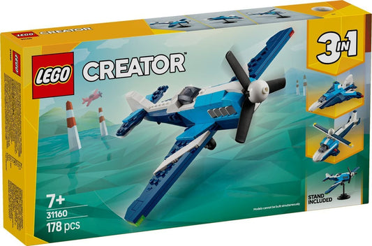 LEGO® Creator Rennflugzeug 3-in-1: Entfessle den Spielspaß für kleine Piloten ab 7 Jahren – 31160, 178 Teile