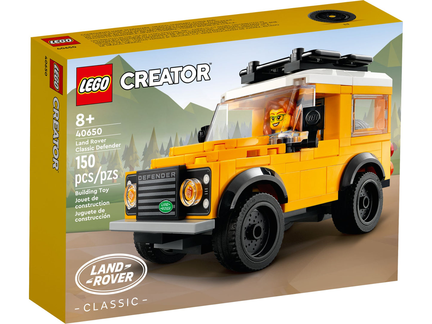 LEGO® Classic Land Rover Defender Gelb – Detailgetreues Sammlerauto für Erwachsene & Auto-Fans – Bauspaß & Nostalgie in 150 Teilen – Perfektes Geschenk – Modell 40650