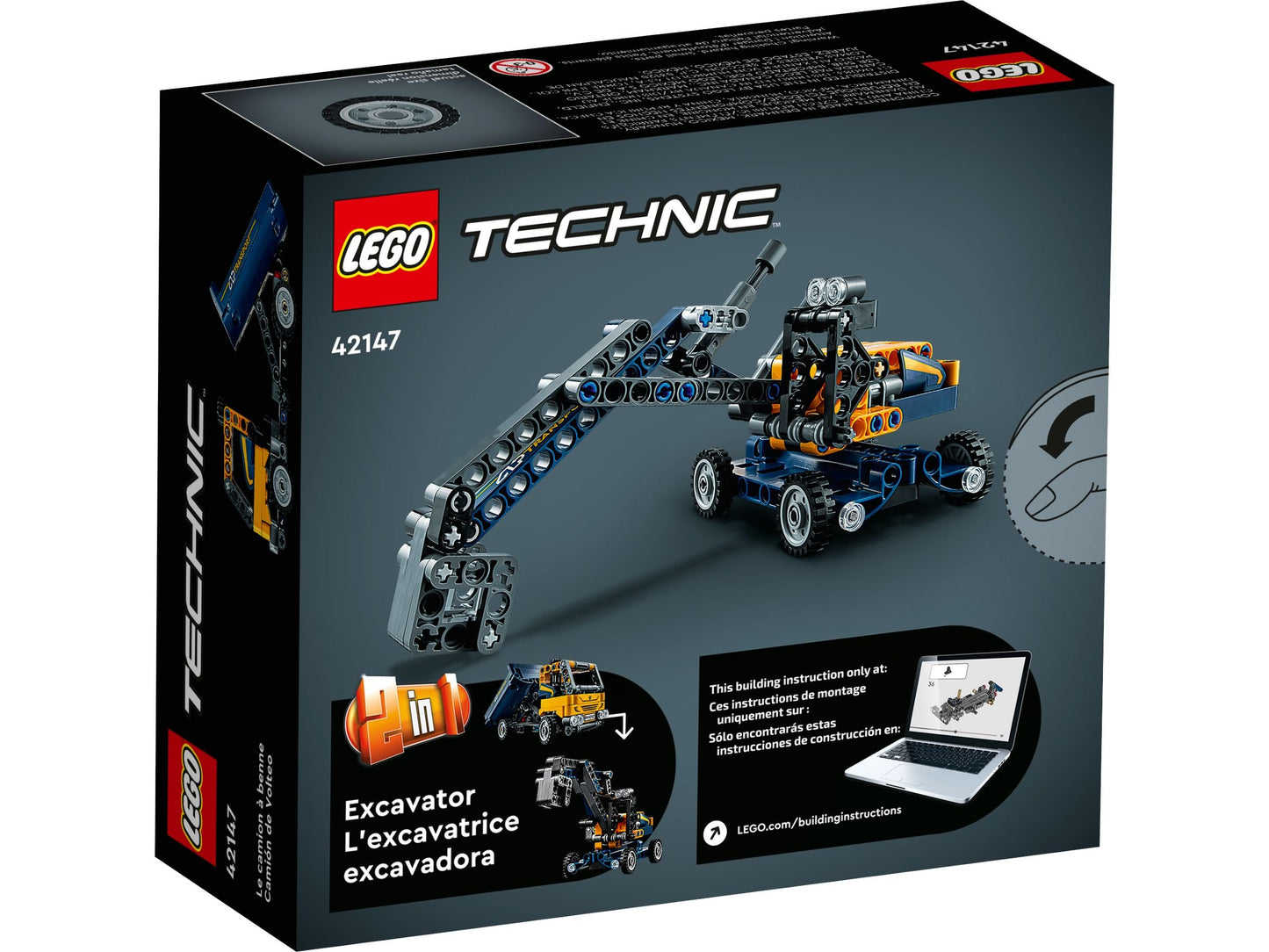 LEGO® Technic Kipplaster – Kompakt-Laster mit Kippmulde für realistisches Bauen & Spielen - 42147 177 Teile