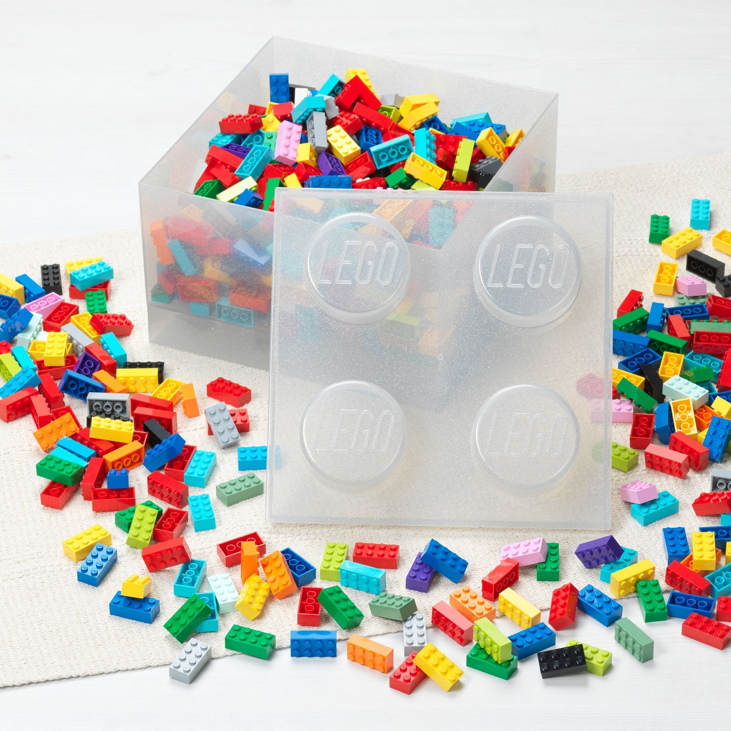LEGO® Stein-Aufbewahrungsbox Weiß Transparent – Klare Ordnung für kreative Baumeister - 5009341 2 Teile