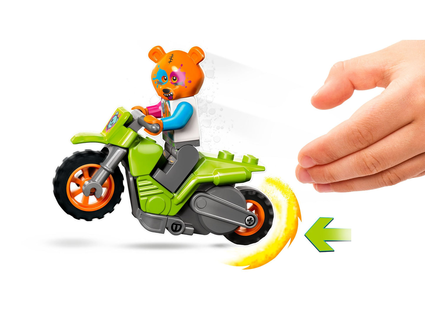 Adrenalin pur mit LEGO® City Stuntz Bären-Stuntbike – Actionreiches Schwungrad-Motorrad & Fahrer-Minifigur für Kinder ab 5 Jahren - 60356