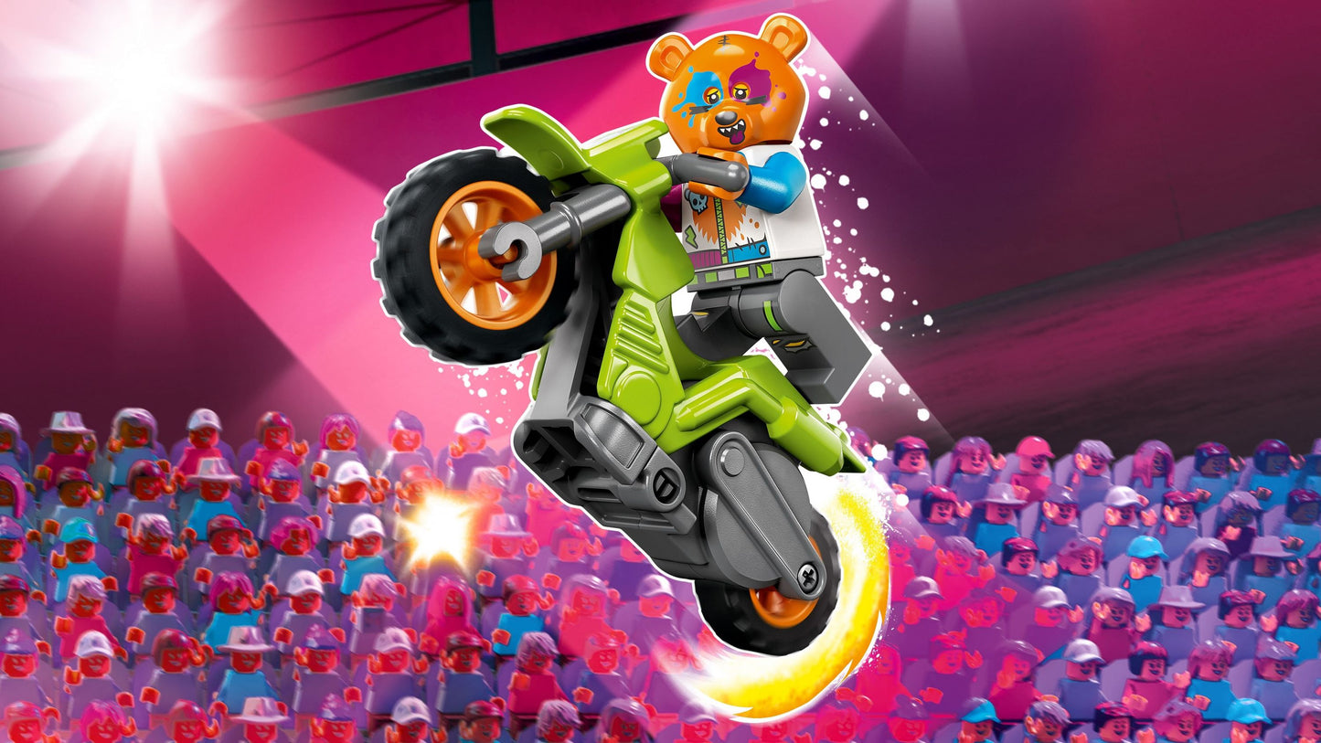 Adrenalin pur mit LEGO® City Stuntz Bären-Stuntbike – Actionreiches Schwungrad-Motorrad & Fahrer-Minifigur für Kinder ab 5 Jahren - 60356