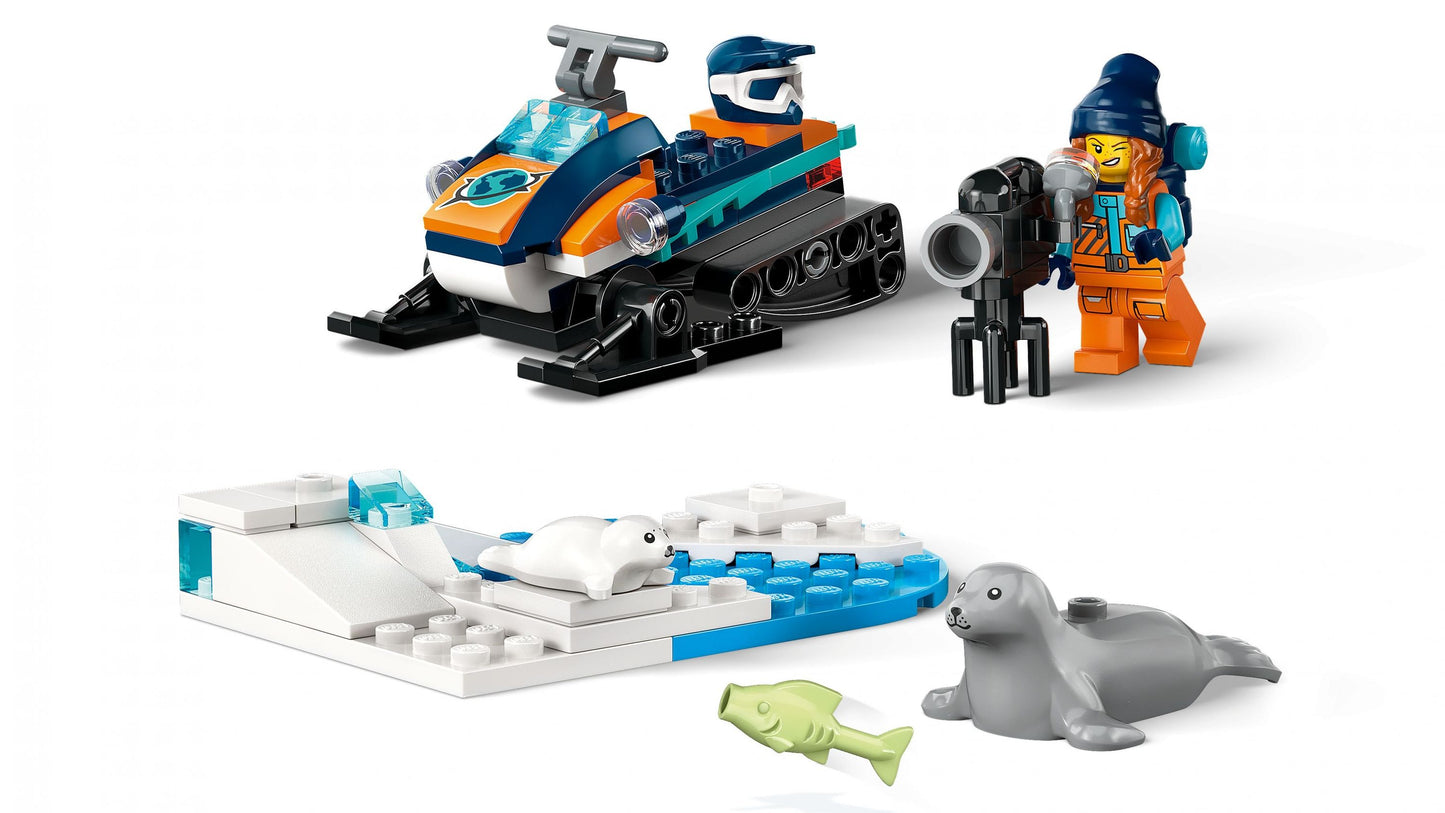 LEGO® City Arktis-Schneemobil – Expeditionsfahrzeug mit Forscher & Ausrüstung für spannende Polar-Missionen - 60376 70 Teile