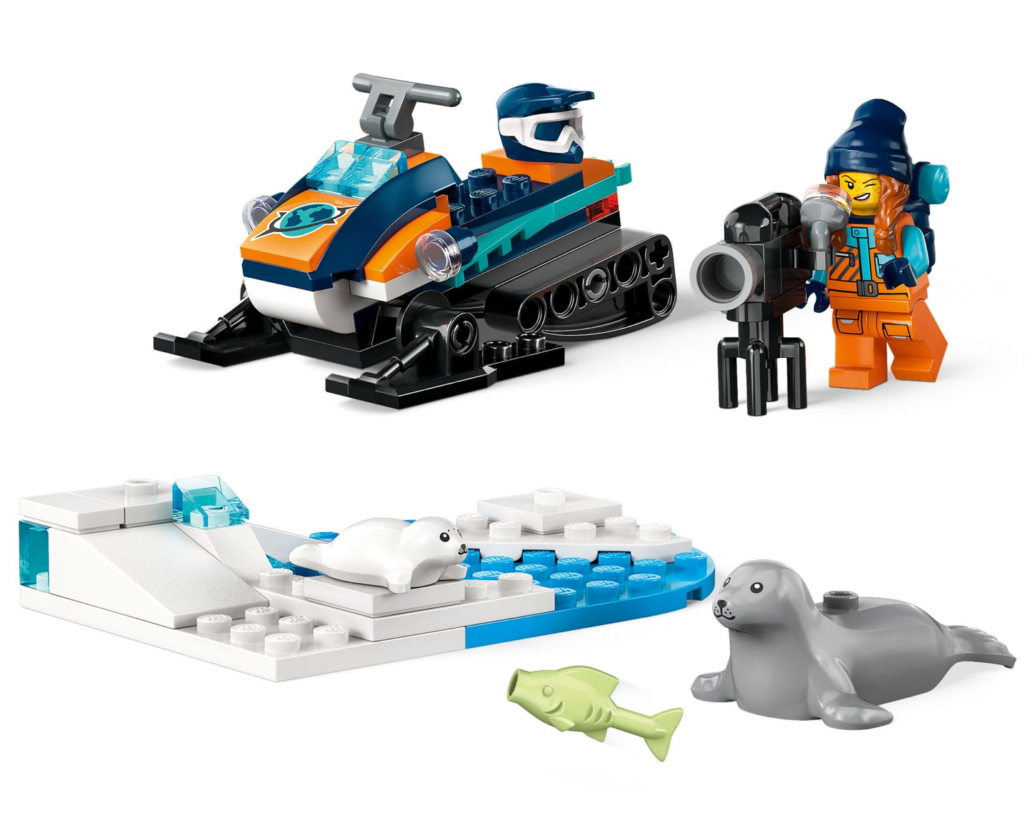 LEGO® City Arktis-Schneemobil – Expeditionsfahrzeug mit Forscher & Ausrüstung für spannende Polar-Missionen - 60376 70 Teile