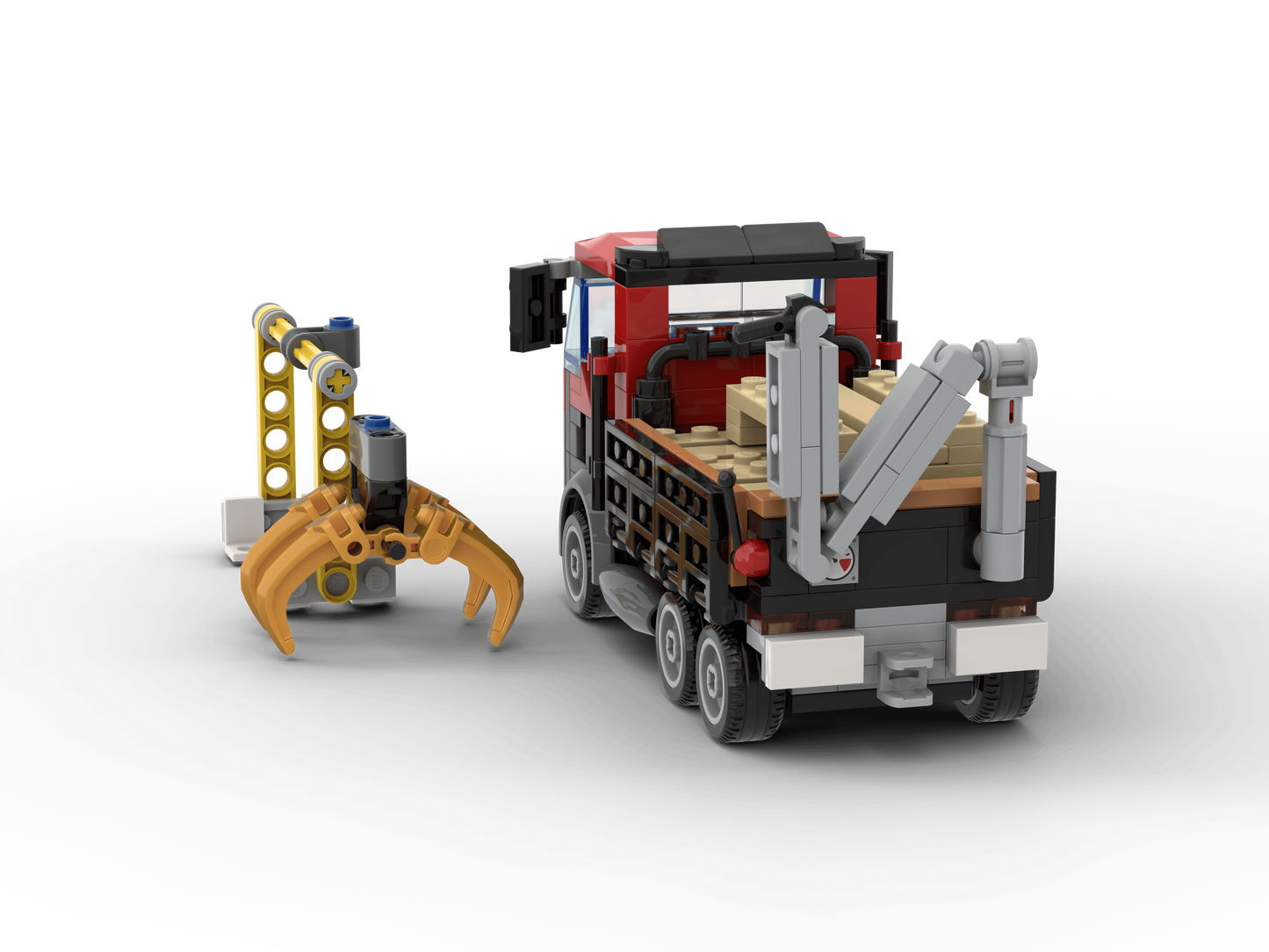 LEGO® LKW mit Ladekran, Paletten & Nummernschild – Baustellenfahrzeug für LEGO City, Transport & Baustelle