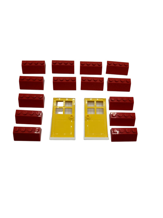 LEGO® roof tiles red and doors yellow NEW! Quantity 16x 