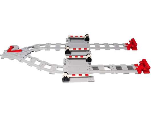 Système de rails de gare LEGO® DUPLO® avec interrupteur, passage à niveau, barrières et NOUVEAU ! Quantité 1x 