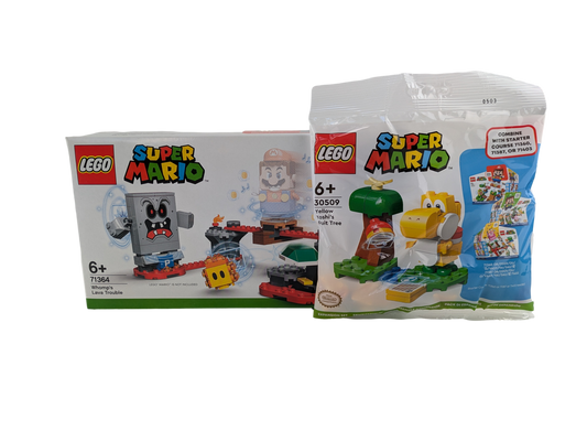 LEGO® Super Mario™ Abenteuer-Bundle: Meistere den Lava-Ärger mit Yoshi! Erweiterungsset (71364) + Gelber Yoshi (30509) – 179 Teile für endlosen Spielspaß!