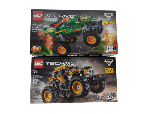 LEGO® Technic Monster Jam™ Power Pack: Stunt-Trucks für Adrenalin & Sammelspaß – 435 Teile Action (42149 & 42199)