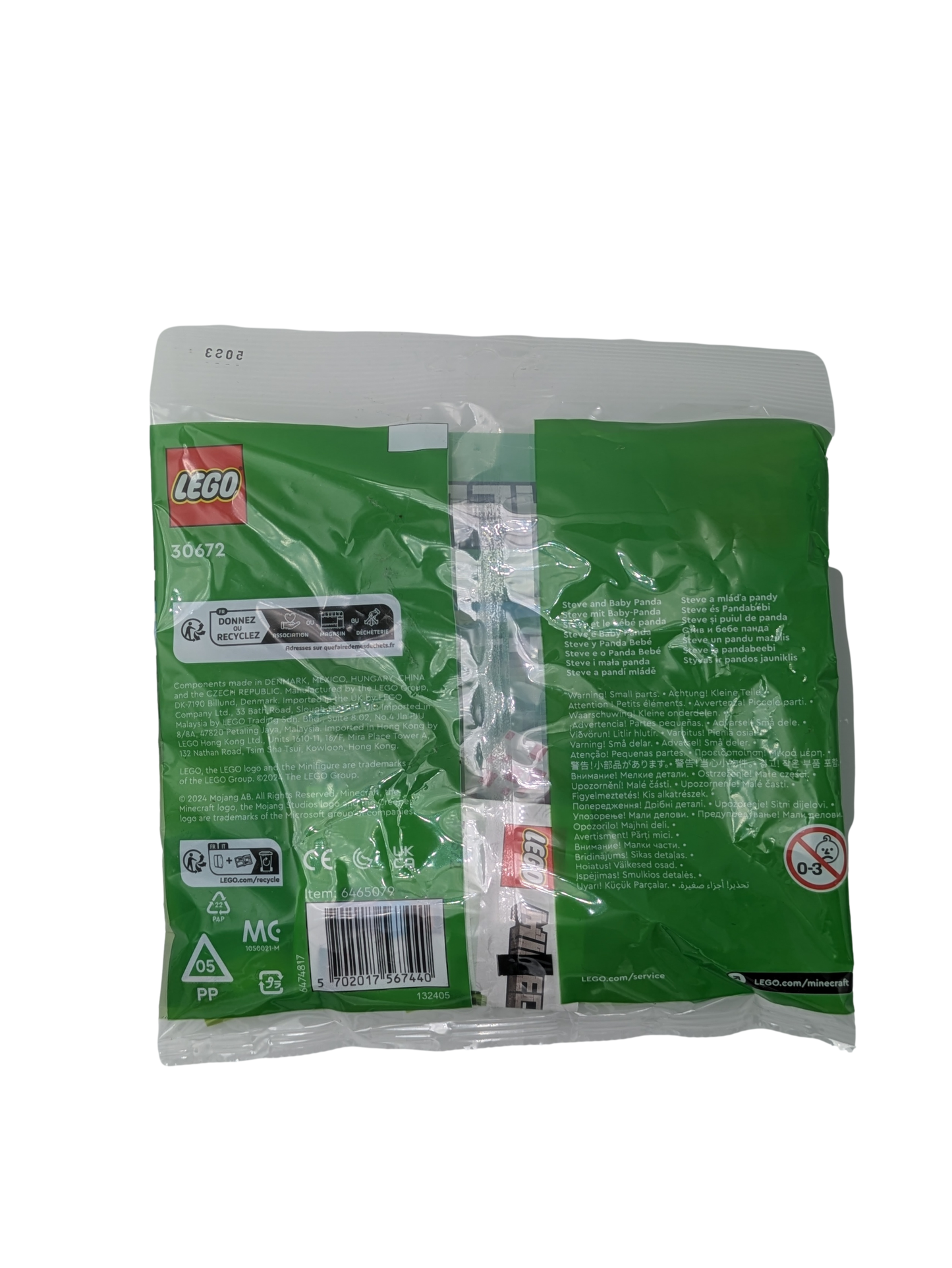 LEGO® Minecraft Polybag 30672 mit Steve & Baby-Panda – Perfektes Mini-Set für Fans | Stein-Experte