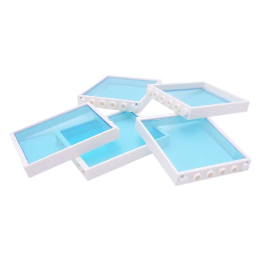 LEGO® Fenster 1x6x5 in Weiß mit Transparent-Blauen Scheiben - Set aus 5 - Bringen Sie Farbe und Licht Ihre Kreationen!
