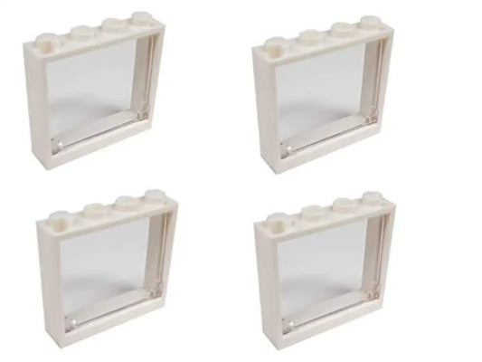 LEGO® City 4 Fenster Weiss mit transparenten Scheiben zum Kippen