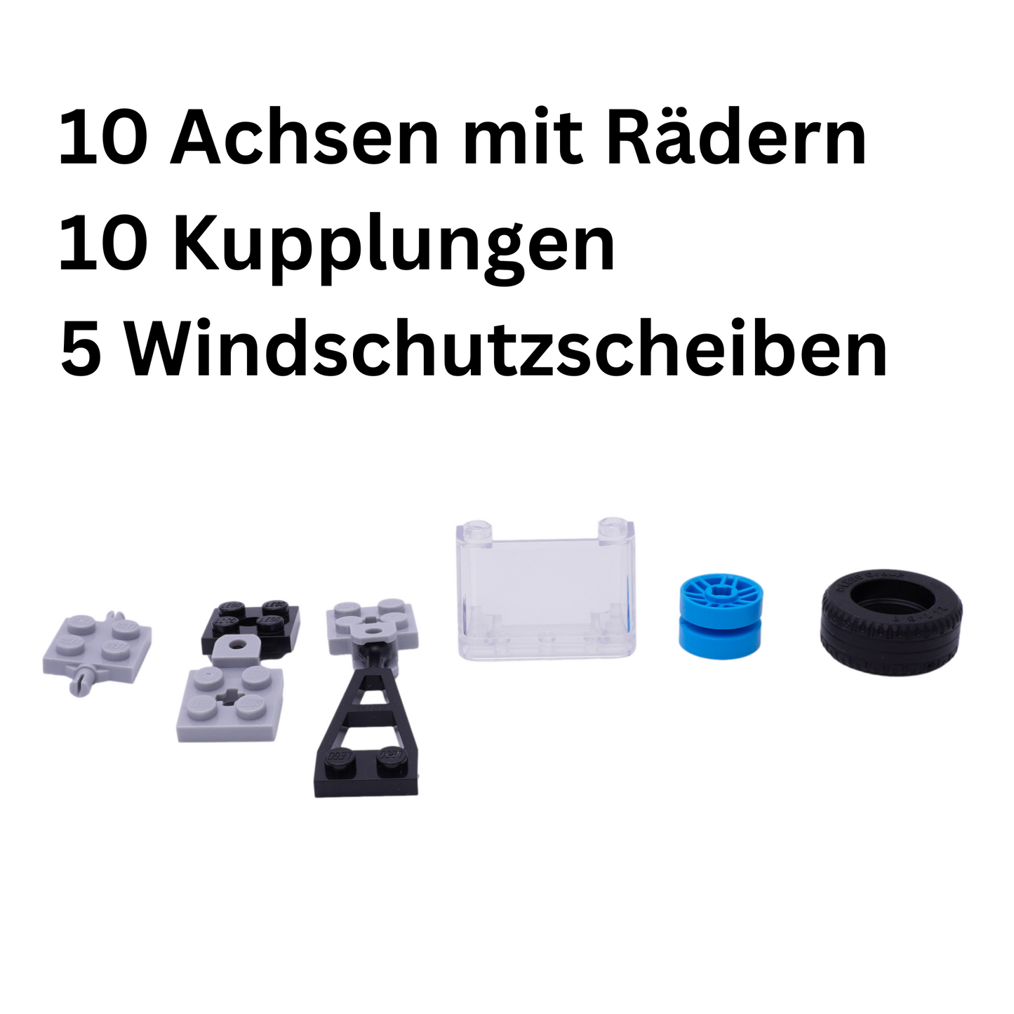 LEGO® City Fahrzeug-Set 5 Achsen mit Rädern 10 Kupplungen