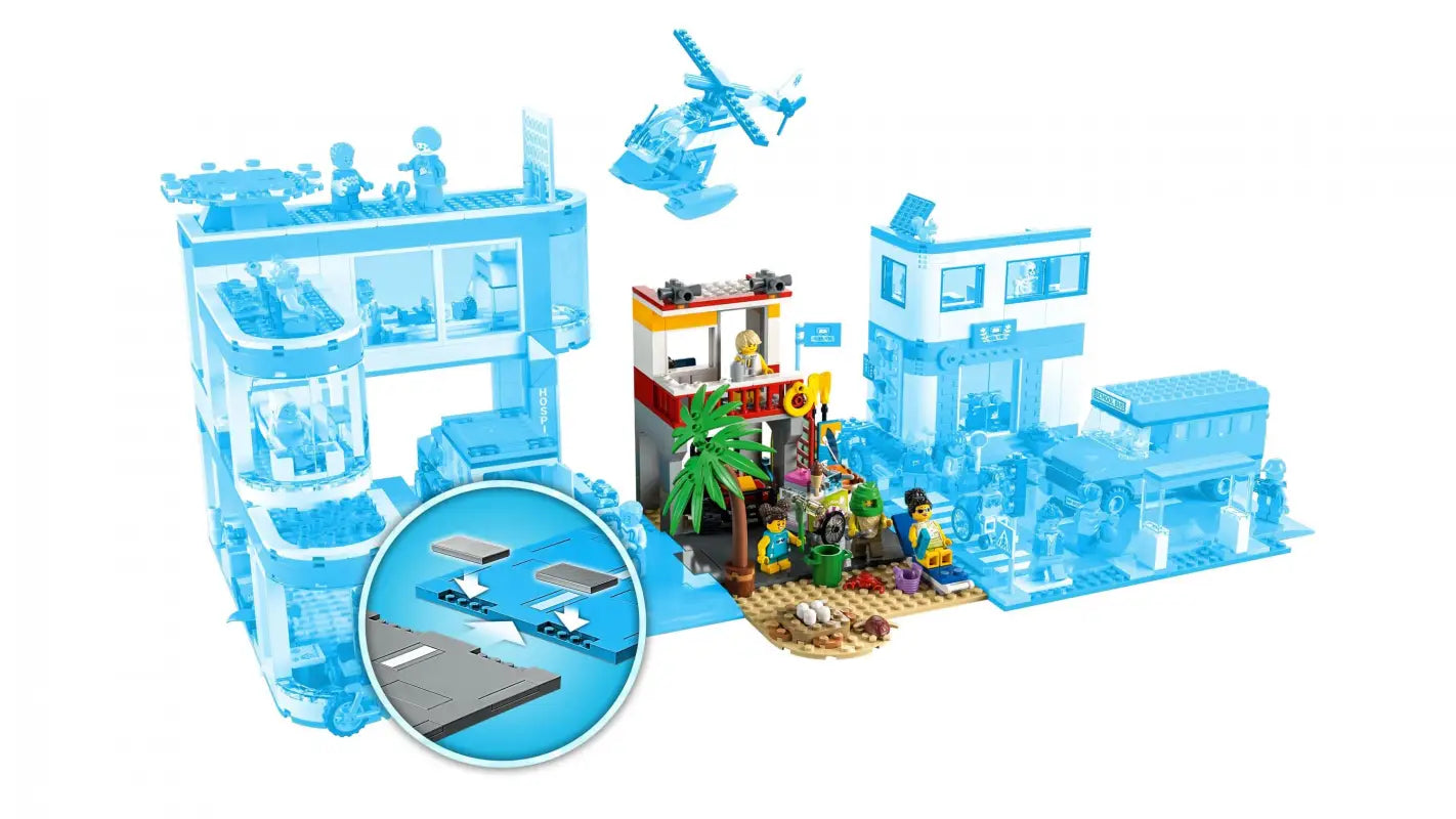 Rette den Tag mit dem LEGO® City Rettungsschwimmer-Station Set - 60328 NEU! | 211 Teile voller Abenteuer