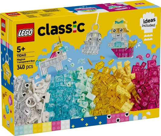 LEGO® Classic Steine Box - Entfessle Glänzende Ideen mit Durchsichtigen Steinen - 11040 340 Teile für Kreativen Spaß