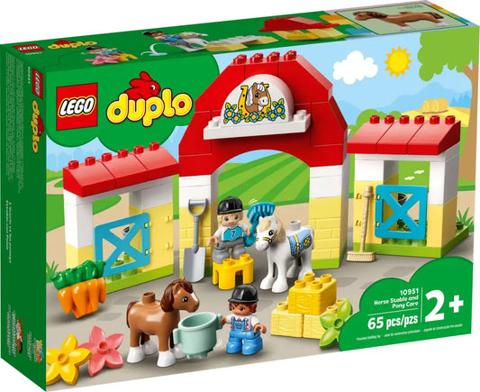 LEGO® DUPLO® Pferdestall & Ponypflege - 10951 | Kreatives Spielvergnügen für kleine Pferdefreunde - 65 Teile NEU!