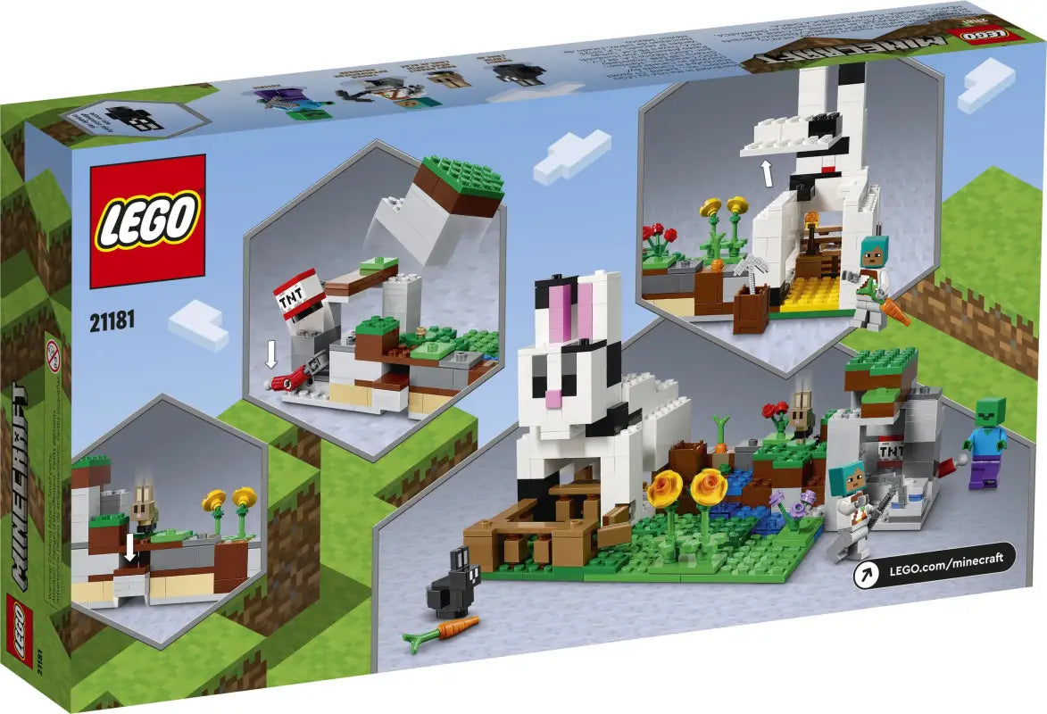 LEGO® Minecraft Kaninchenranch - 21181 NEU! | Erschaffe Dein Pixel-Abenteuer mit 340 Teilen!