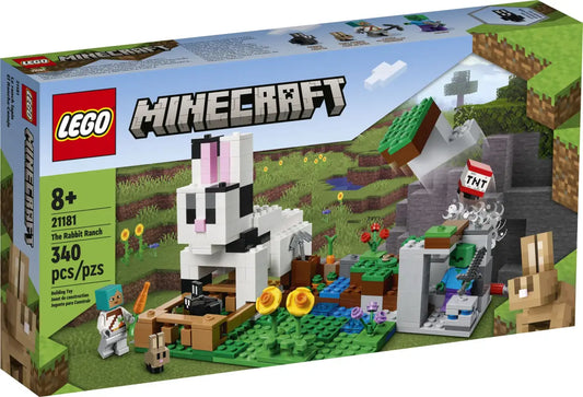 LEGO® Minecraft Kaninchenranch - 21181 NEU! | Erschaffe Dein Pixel-Abenteuer mit 340 Teilen!