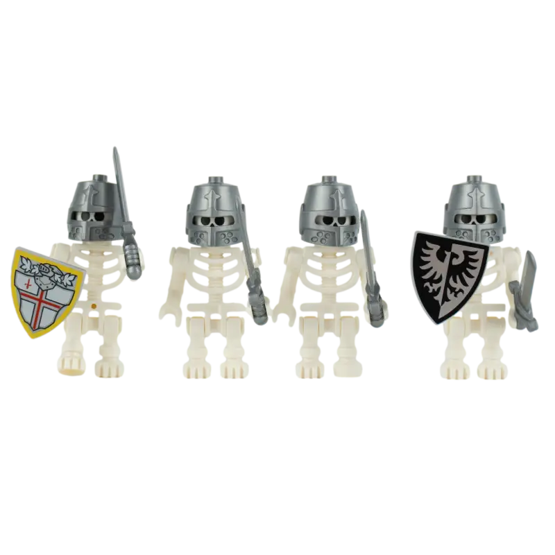 LEGO® MOC Set mit 4 bewaffneten Skeletten für Rollenspiele & Sammeln