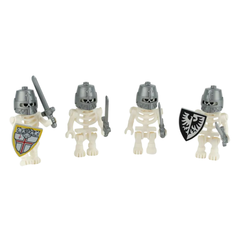 LEGO® MOC Set mit 4 bewaffneten Skeletten für Rollenspiele & Sammeln