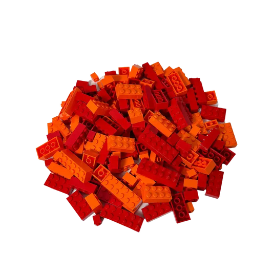 LEGO® Steine Hochsteine Rot und Orange Gemischt NEU! Menge 200x