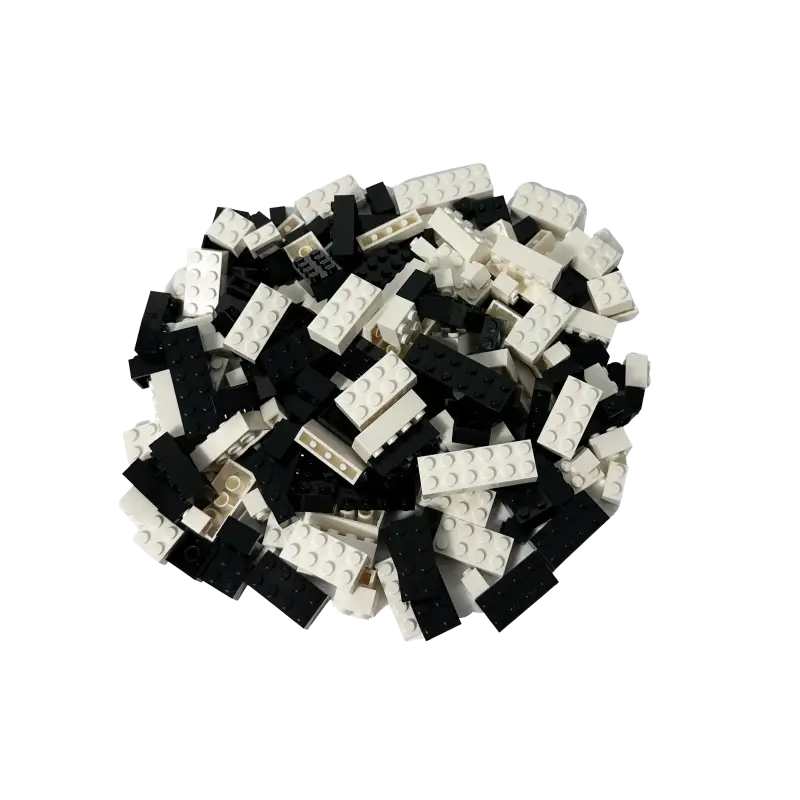 LEGO® Steine Hochsteine Weiß und Schwarz Gemischt NEU! Menge 200x