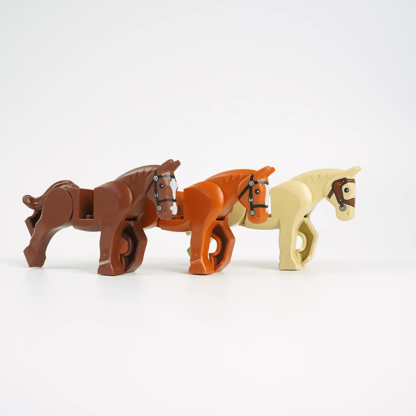 LEGO® Pferde Ritter Beige, Braun und Dunkelorange Set NEU! Menge 3x