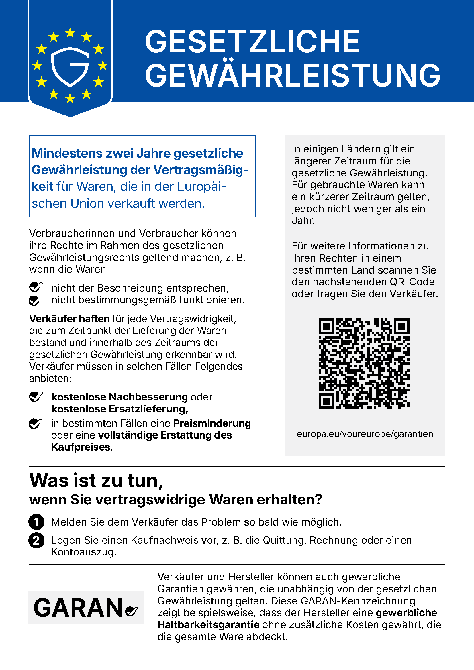Gesetzliches Gewährleistungsrecht
